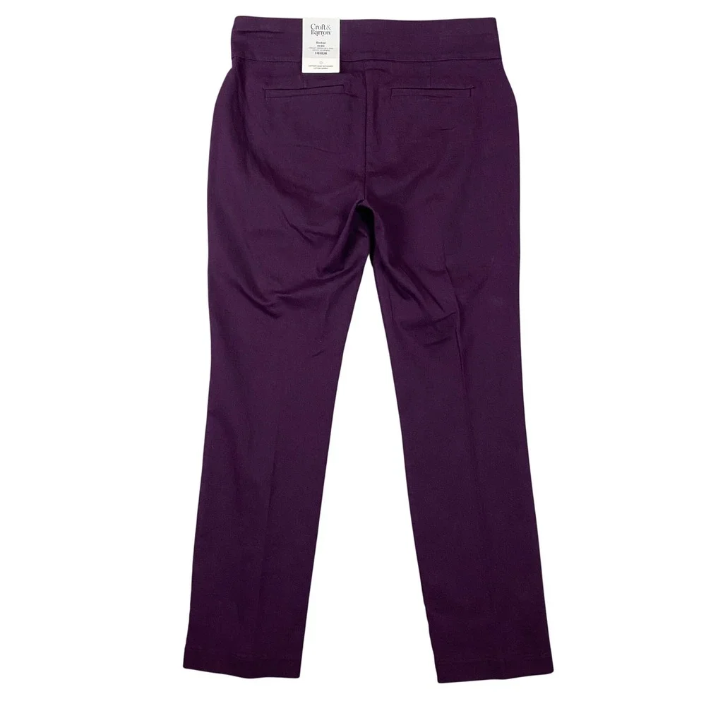 Croft & Barrow Effortless Stretch Mid Rise Bootcut Pants Womens 8 Purple NWT - Picture 2 of 12